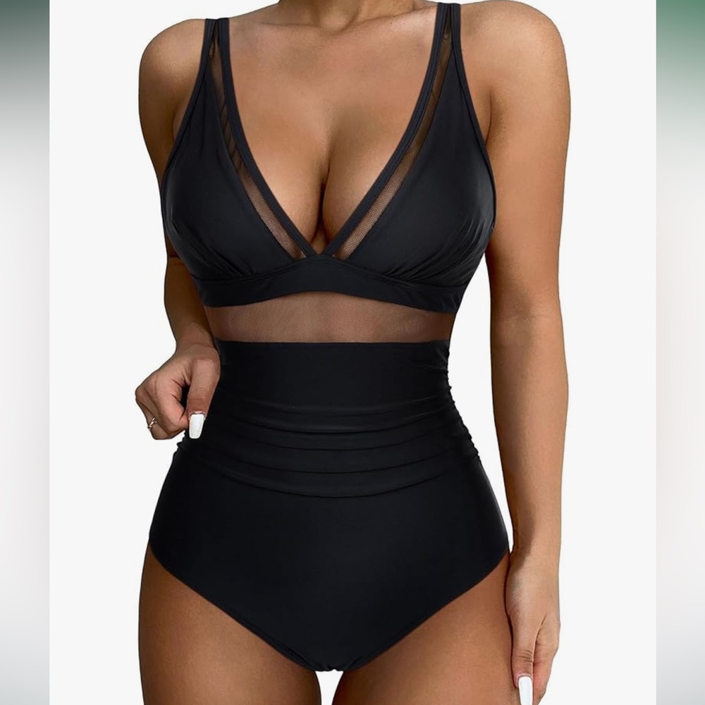SUUKSESS Women Sexy Mesh Tummy Control Bathing Suit